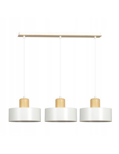 Lampa sufitowa TORIN z 3 białymi kloszami, minimalistyczny design do sypialni i biura, 100 cm wysokości. 2