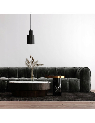 Lampa wisząca Tokio - Stylowa tuba z czarnego metalu, 172 cm, idealna do nowoczesnych wnętrz i biur.