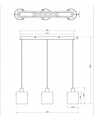 Lampa wisząca Lotti 3-punktowa z dymionymi kloszami, chromowana, nowoczesne oświetlenie do jadalni i kuchni