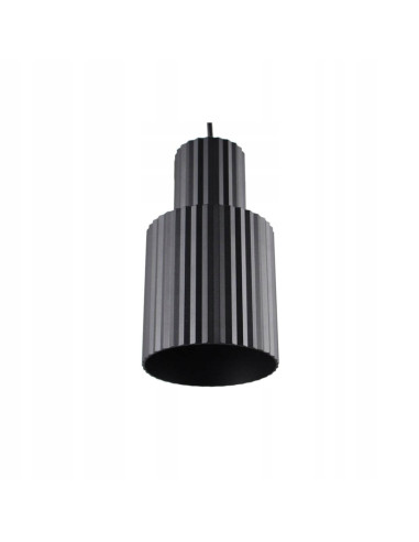 Lampa wisząca Tokio - Stylowa tuba z czarnego metalu, 172 cm, idealna do nowoczesnych wnętrz i biur.