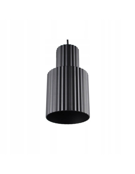 Lampa wisząca Tokio - Stylowa tuba z czarnego metalu, 172 cm, idealna do nowoczesnych wnętrz i biur.