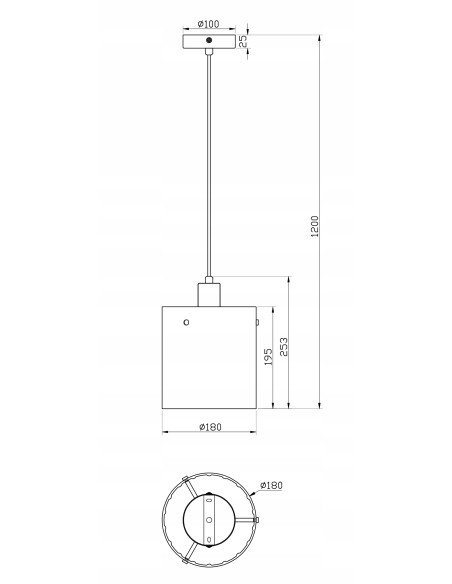 Lampa wisząca Lotti – nowoczesny, dymiony klosz, czarno-srebrna, idealna do kuchni, jadalni, salonu i biura, E27, 120 cm.