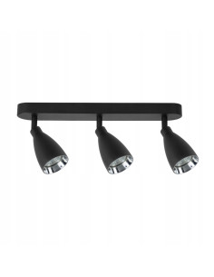 Plafon LED Campana 3 w czerni z reflektorami - nowoczesne oświetlenie do biura i mieszkań.