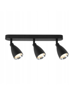 Plafon LED Campana 3 w czerni z reflektorami - nowoczesne oświetlenie do biura i mieszkań. 2