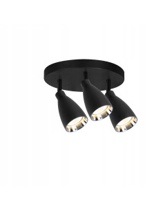 Nowoczesny plafon Campana 3 GU10 w czerni - eleganckie oświetlenie do salonu, kuchni i jadalni, energooszczędny design.
