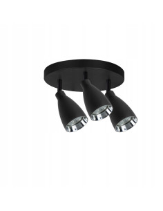 Nowoczesny plafon Campana 3 GU10 w czerni - eleganckie oświetlenie do salonu, kuchni i jadalni, energooszczędny design. 2