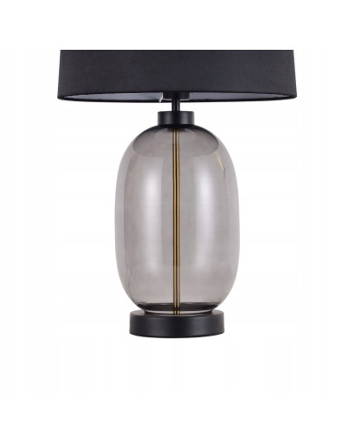 Lampa stołowa Amur z dymioną szklaną i eleganckim abażurem – idealna do każdego wnętrza