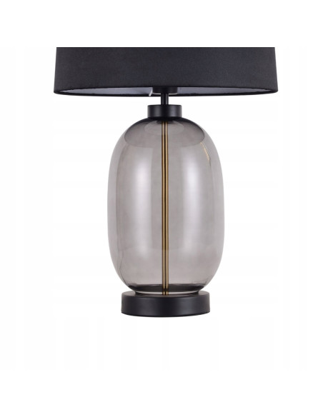 Lampa stołowa Amur z dymioną szklaną i eleganckim abażurem – idealna do każdego wnętrza