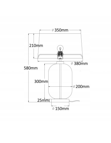 Lampa stołowa Amur z dymioną szklaną i eleganckim abażurem – idealna do każdego wnętrza