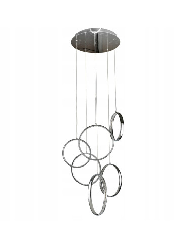 Lampa wisząca Olimp LED 3000K z kryształkami, elegancka chromowana oprawa 6-punktowa do nowoczesnych wnętrz