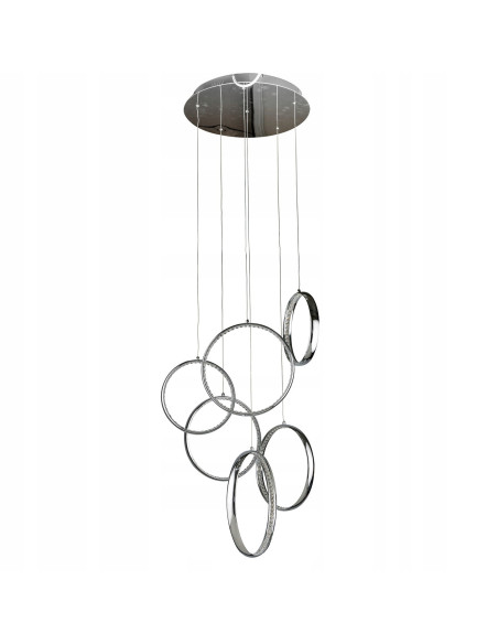Lampa wisząca Olimp LED 3000K z kryształkami, elegancka chromowana oprawa 6-punktowa do nowoczesnych wnętrz