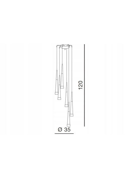 Lampa wisząca Brina 6 - nowoczesny żyrandol stożkowy z mlecznymi detalami do biura, kuchni i salonu.