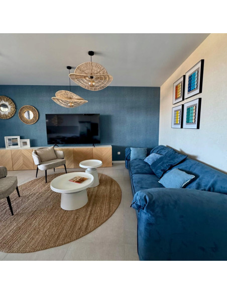 Lampa wisząca Raya z rattanu w stylu skandynawskim - brązowa, 1xE27, elegancka do sypialni i salonu