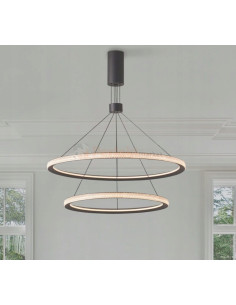 Lampa wisząca LED DIEGO – nowoczesny czarny design, 2 źródła światła, idealna do kuchni i salonu 2