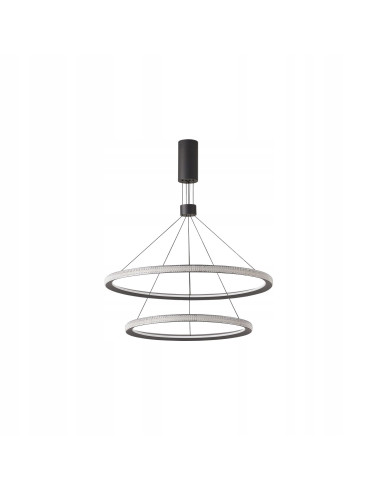 Lampa wisząca LED DIEGO – nowoczesny czarny design, 2 źródła światła, idealna do kuchni i salonu