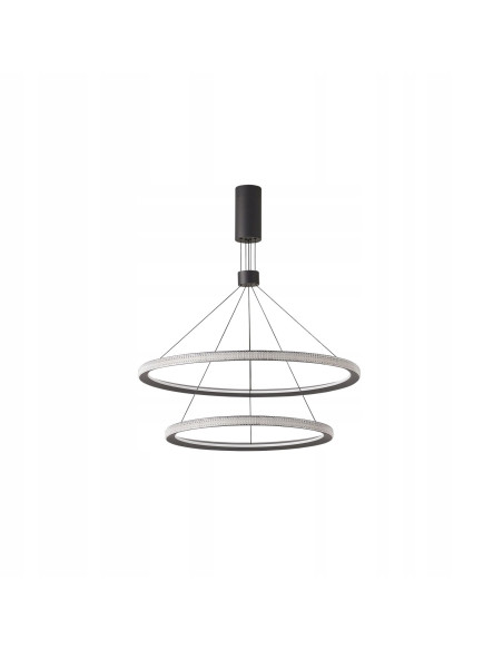 Lampa wisząca LED DIEGO – nowoczesny czarny design, 2 źródła światła, idealna do kuchni i salonu