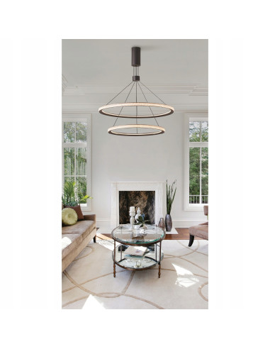 Lampa wisząca LED DIEGO – nowoczesny czarny design, 2 źródła światła, idealna do kuchni i salonu