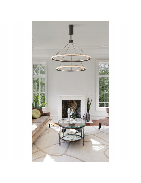 Lampa wisząca LED DIEGO – nowoczesny czarny design, 2 źródła światła, idealna do kuchni i salonu