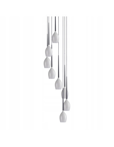 Lampa sufitowa IZZA 8 E14 w nowoczesnym stylu - elegancja z czarnymi akcentami do każdego wnętrza.