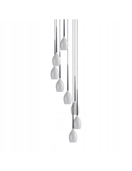 Lampa sufitowa IZZA 8 E14 w nowoczesnym stylu - elegancja z czarnymi akcentami do każdego wnętrza.