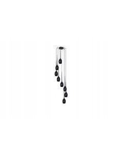 Lampa wisząca Izza 8 - nowoczesny żyrandol w stylu retro z czarnymi kloszami do eleganckich wnętrz. 2