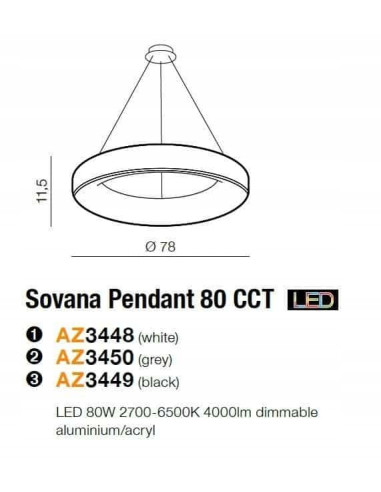Lampa wisząca Sovana LED w pierścieniu z regulacją barwy światła - elegancka i nowoczesna do każdego wnętrza