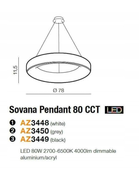 Lampa wisząca Sovana LED w pierścieniu z regulacją barwy światła - elegancka i nowoczesna do każdego wnętrza