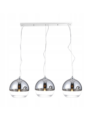 Lampa wisząca Silver Ball 3-punktowa – elegancka oprawa oświetleniowa do stylowych wnętrz i energooszczędna.
