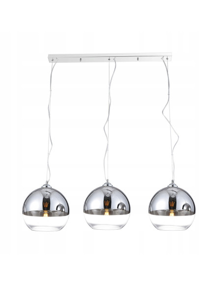 Lampa wisząca Silver Ball 3-punktowa – elegancka oprawa oświetleniowa do stylowych wnętrz i energooszczędna.