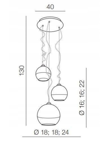 Lampa wisząca Silver Ball 3-punktowa - elegancka oprawa w stylu glamour do salonu, jadalni i biura