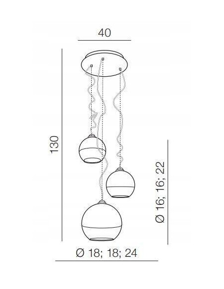Lampa wisząca Silver Ball 3-punktowa - elegancka oprawa w stylu glamour do salonu, jadalni i biura