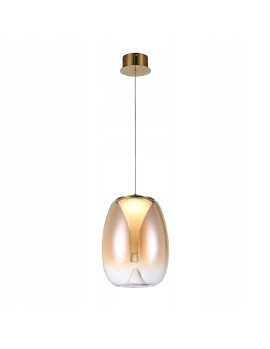 Lampa sufitowa PAMELA - eleganckie oświetlenie w bursztynie i złocie do sypialni i salonu, 150 cm, 1200 lumenów