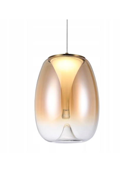 Lampa sufitowa PAMELA - eleganckie oświetlenie w bursztynie i złocie do sypialni i salonu, 150 cm, 1200 lumenów