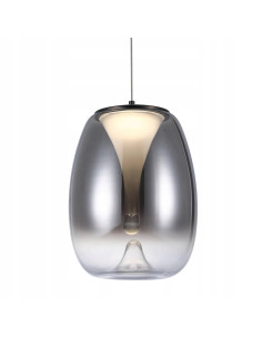 Lampa wisząca PAMELA z owalnym kloszem LED w czarnym chromie - nowoczesne oświetlenie do wnętrz 150 cm 2