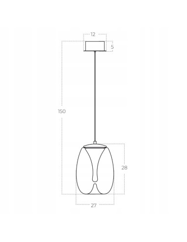 Lampa wisząca PAMELA z owalnym kloszem LED w czarnym chromie - nowoczesne oświetlenie do wnętrz 150 cm