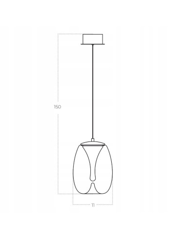 Lampa wisząca PAMELA z przydymionym kloszem szklanym LED, elegancka do nowoczesnych wnętrz, czarny/szary