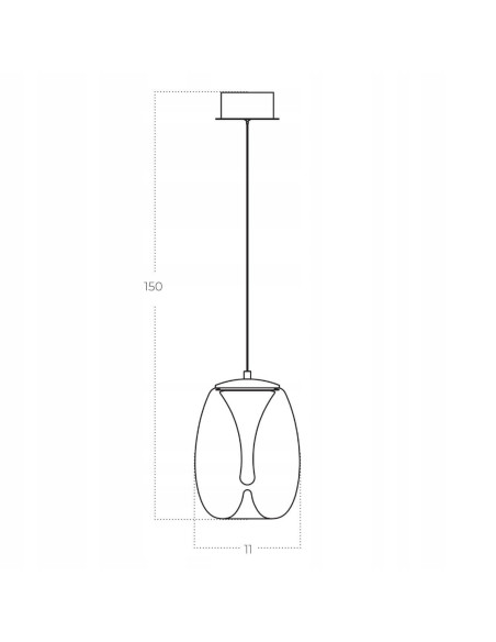 Lampa wisząca PAMELA z przydymionym kloszem szklanym LED, elegancka do nowoczesnych wnętrz, czarny/szary