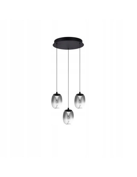 Elegancka lampa schodowa PAMELA z LED, czarna/szara, 180 cm, 3 punkty świetlne do nowoczesnych wnętrz