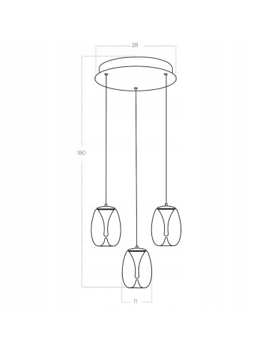 Elegancka lampa schodowa PAMELA z LED, czarna/szara, 180 cm, 3 punkty świetlne do nowoczesnych wnętrz