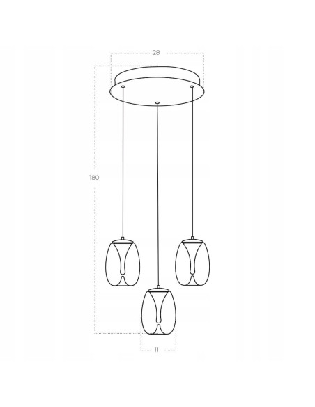 Elegancka lampa schodowa PAMELA z LED, czarna/szara, 180 cm, 3 punkty świetlne do nowoczesnych wnętrz