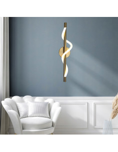 Kinkiet Meleca w złocie - nowoczesne oświetlenie LED do sypialni i salonu z regulacją barwy światła 2