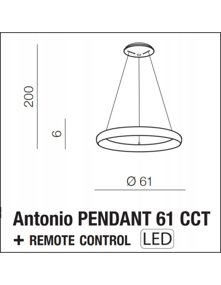 Lampa wisząca LED ANTONIO z brązowym pierścieniem, regulowana barwa, nowoczesne oświetlenie 61 cm do wnętrz