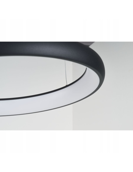 Lampa Wisząca ANTONIO z Regulacją Barwy Światła, Minimalistyczny Design, Zdalne Sterowanie, Czarna, 50W, 2700 Lumenów