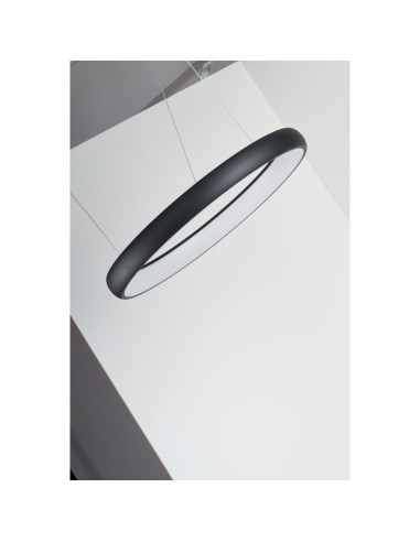 Lampa Wisząca ANTONIO z Regulacją Barwy Światła, Minimalistyczny Design, Zdalne Sterowanie, Czarna, 50W, 2700 Lumenów