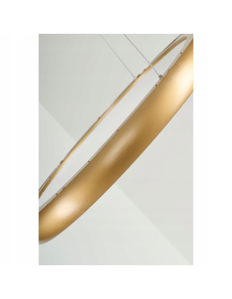 Lampa wisząca ANTONIO w kolorze złotym, regulowana barwa światła, nowoczesny design, 4200 lumenów, z pilotem