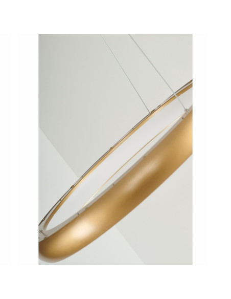 Lampa wisząca ANTONIO w kolorze złotym, regulowana barwa światła, nowoczesny design, 4200 lumenów, z pilotem