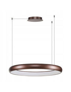 Lampa wisząca ANTONIO LED w kształcie okręgu, brązowa, regulacja barwy światła, elegancka do biura i wnętrz prywatnych