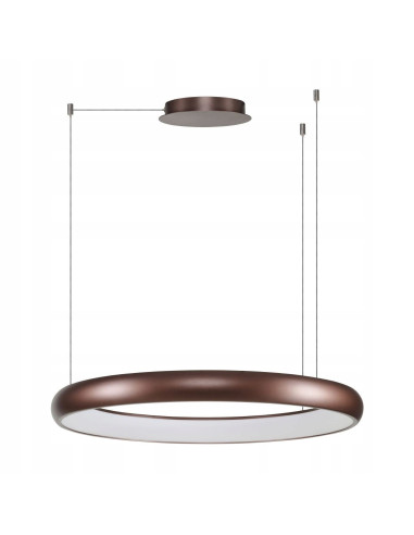 Lampa wisząca ANTONIO LED w kształcie okręgu, brązowa, regulacja barwy światła, elegancka do biura i wnętrz prywatnych