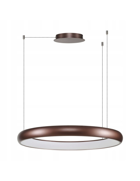Lampa wisząca ANTONIO LED w kształcie okręgu, brązowa, regulacja barwy światła, elegancka do biura i wnętrz prywatnych