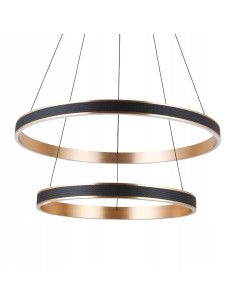 Nowoczesna lampa wisząca RIO w czerni i złocie – eleganckie oświetlenie LED do salonu, jadalni i biura, 4 źródła światła. 2